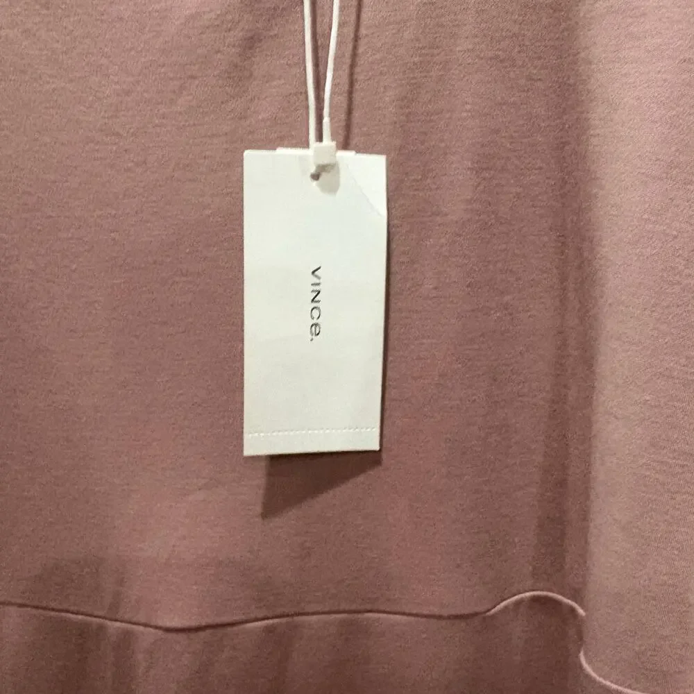 Vince‎ Belted Square Neck Soft Cotton Midi Dress in Pink Size Small - Picture 6 of 10